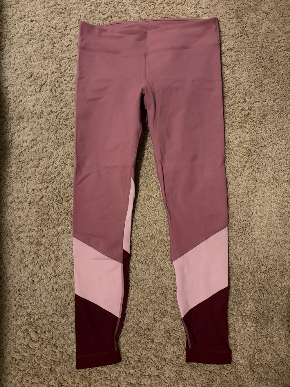 Fabletics Mauve Pink Colorblock Girls' Leggings